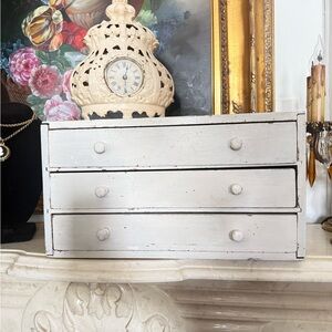 Shabby Chic White Three-Drawer Organizer